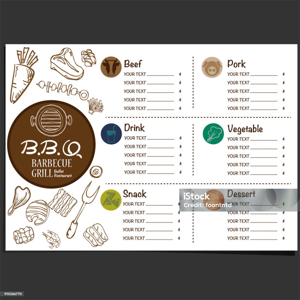 Barbecue Menu Design Graphics Menu Barbecue Grill Restaurant Template Design Graphic Objects Stock ...