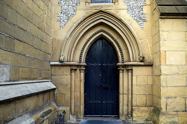 Medieval Norman arched doorway at Southwark Cathedral