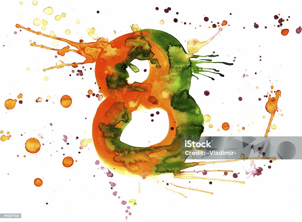 Watercolor paint - digit  Abstract stock illustration