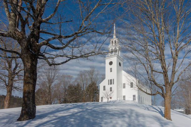 istock White Vermont Church on a Snowy Hill 910271890