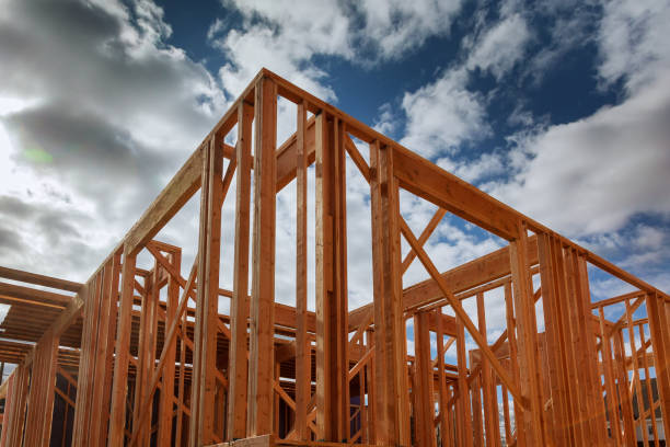istock New residential construction home framing with roof view 910278258