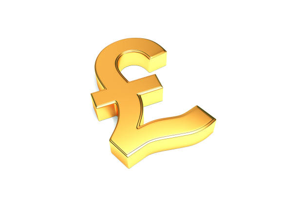 istock Golden Pound Symbol Isolated on White Background. 910281172