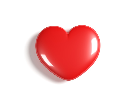 Red Heart Symbol Isolated On White Background.With Clipping Path