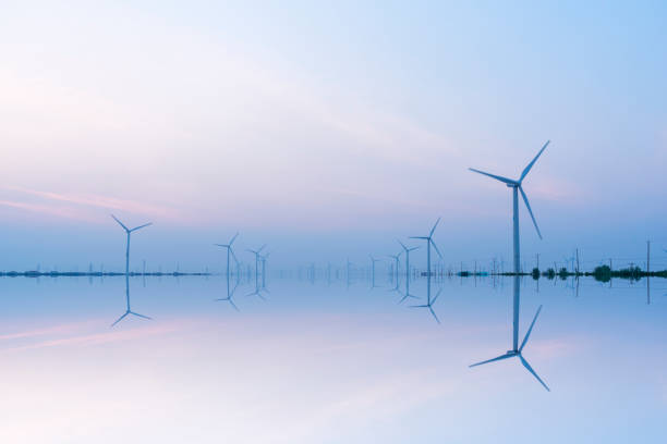 jiangsu - sea wind turbine turbine wind foto e immagini stock