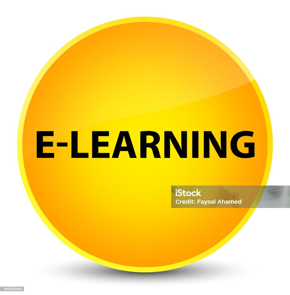 Elearning Elegant Yellow Round Button Stock Illustration - Download ...