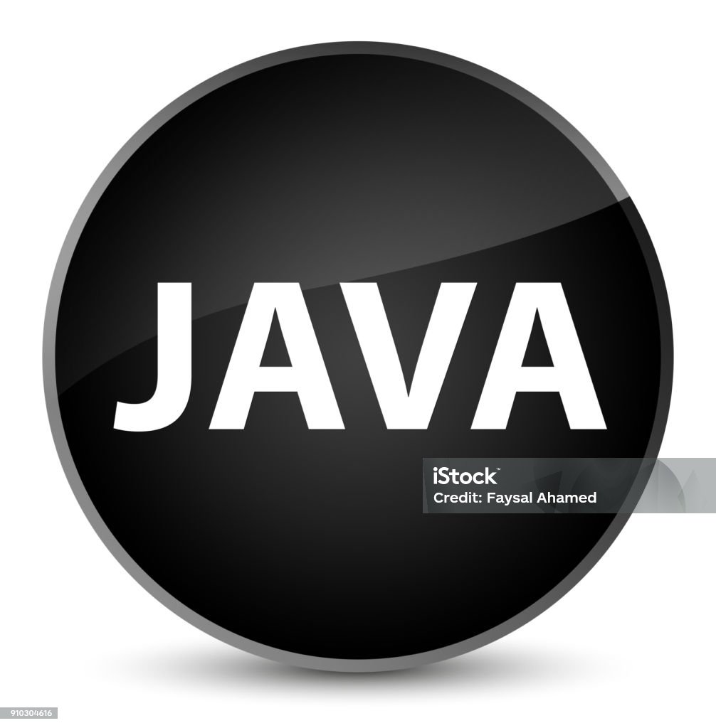Java Elegant Black Round Button Stock Illustration - Download Image Now ...