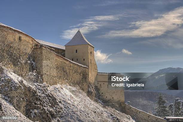 Rasnov Fortaleza - Fotografias de stock e mais imagens de Forte - Forte, Castelo, Inverno