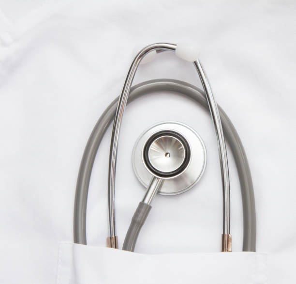 istock Medical stethoscope on white background. 910311554