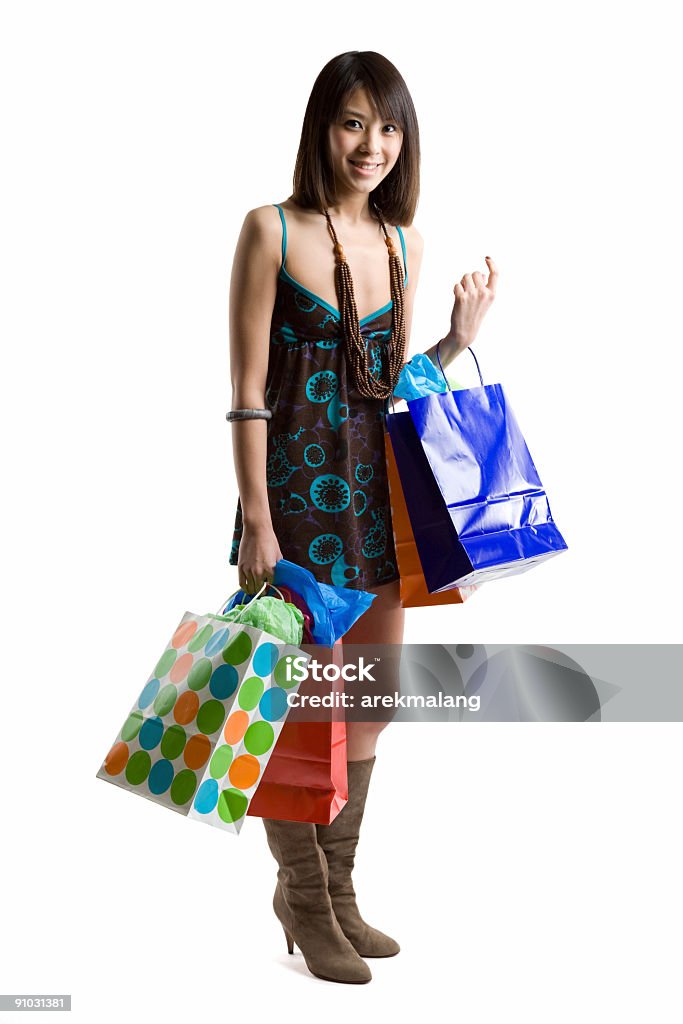 Asiatische Frau Shopping - Lizenzfrei Attraktive Frau Stock-Foto