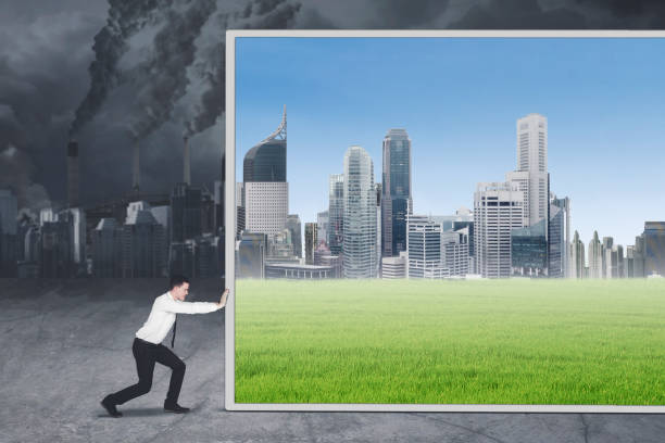 istock American businessman struggling to save environment 910318064