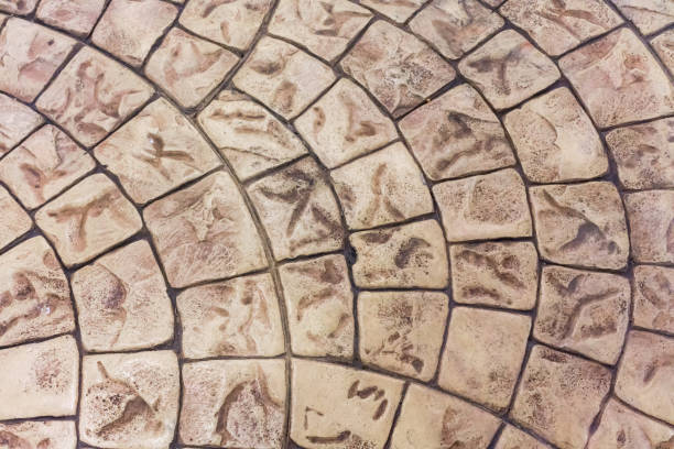 istock Light Brown Stone Pavement seamless pattern in an outdoor space 910318168