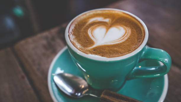 食べ物の写真 - coffee heart shape coffee cup cup ストックフォトと画像