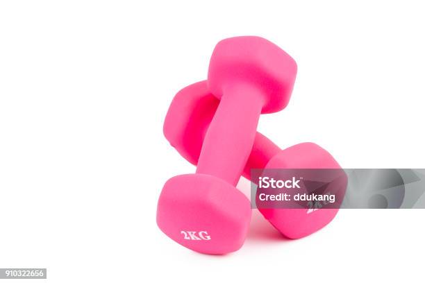 Closeup Of Pink Dumbbells Stock Photo - Download Image Now - Anaerobic Exercise, Barbell, Beauty