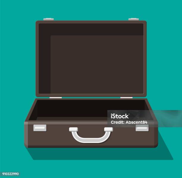Open Vintage Suitcase For Travel Stock Illustration - Download Image Now - Briefcase, Open, Suitcase