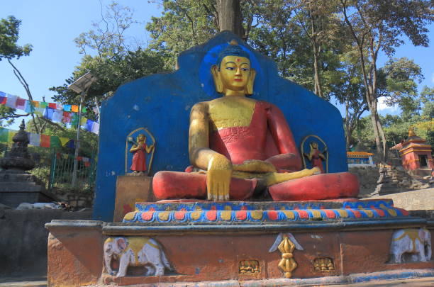 istock Buddha statue at Swayambhunath Stupa temple Kathmandu Nepal 910325166