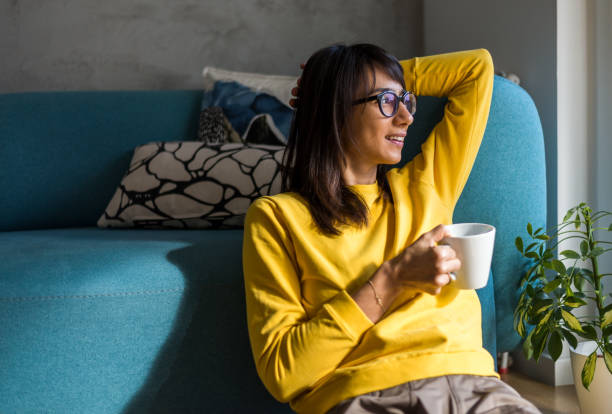 istock Woman having a break from work at home office 910326106