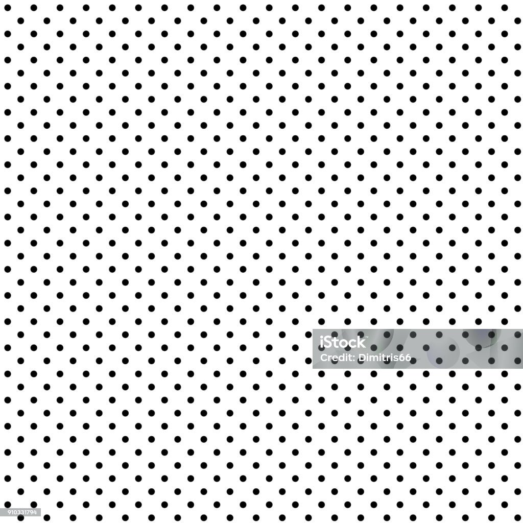 흰색 바탕에 완벽 한 블랙 폴카 도트 - 로열티 프리 점박이 벡터 아트