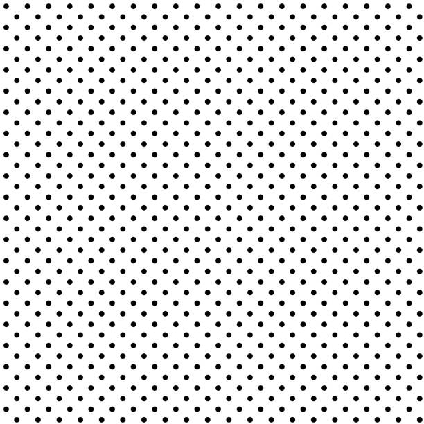 бесшовная черная точка польки на белом фоне - бесшовный узор stock illustrations