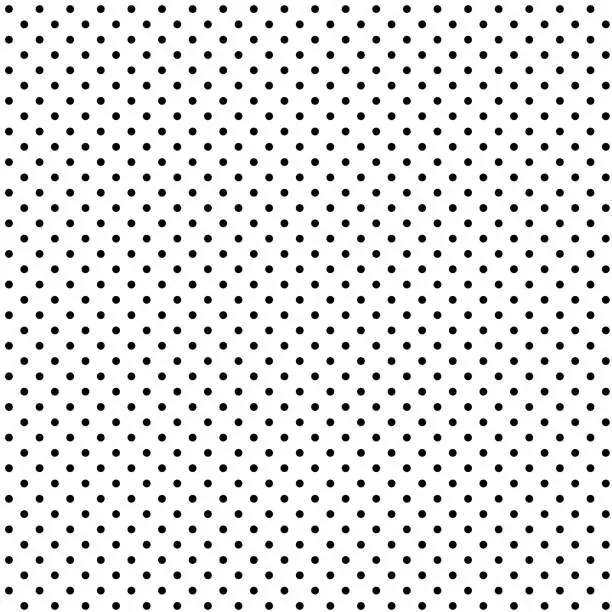 Vector illustration of Seamless black polka dot on white background