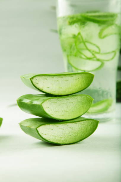 istock Refreshing detox drink with aloe vera. 910331836