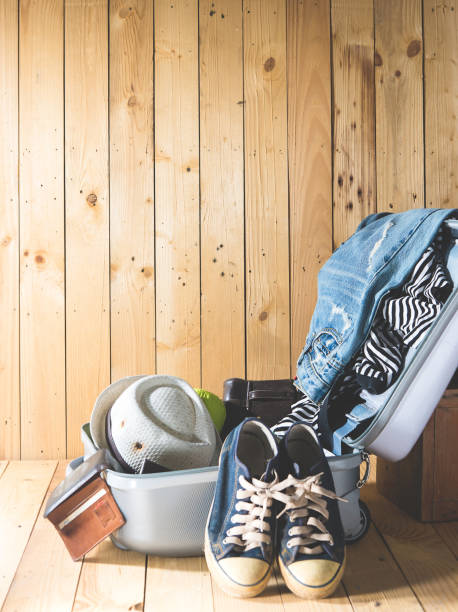 istock Travel Accessories on Luggage 910336112