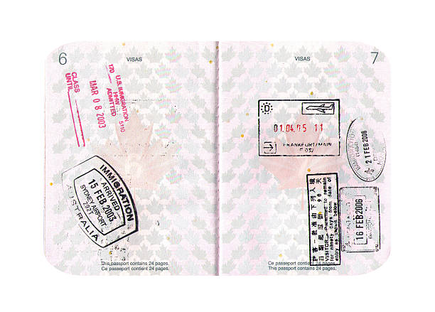 istock Passport Stamped Pages Isolated 91034138