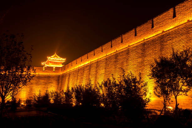 Night at traditional Chinese architecture, jiangnan pavilions