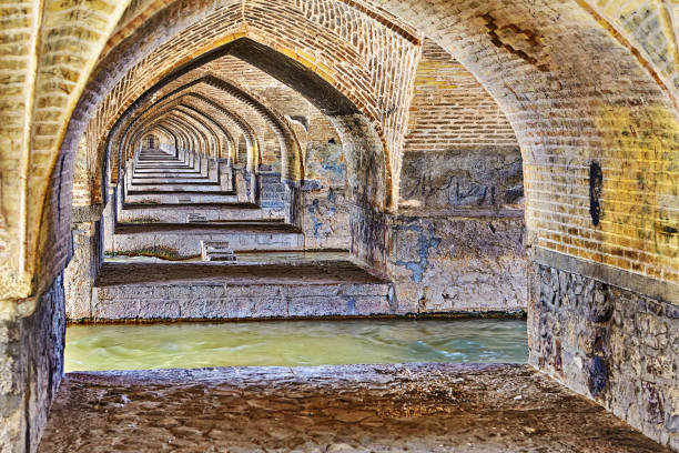 Isfahan, Iran, april 30, 2018: The Allahverdi Khan Bridge, most known as Si-o-se-Pol, in Isfahan, Iran