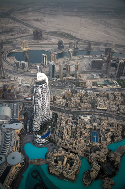 istock Panorama sunset view to Dubai skyscrapers, UAE 910344896