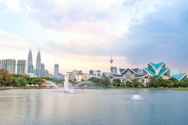 istock modern buildings near water in modern city 910345508