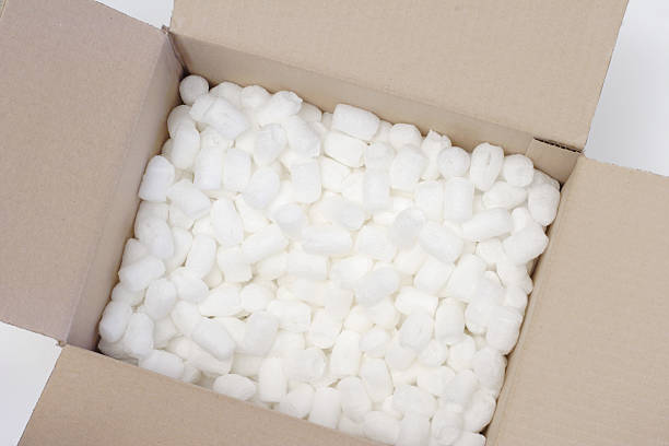 istock Open Shipping Carton with Packing Peanuts - Includes Clipping Path 91034822