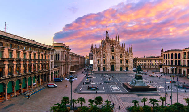 istock Milan Piazza Del Duomo at Sunrise, Italy 910348238