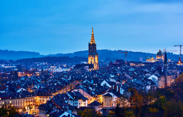 istock Bern Cityscape at Sunset, Switzerland 910348400