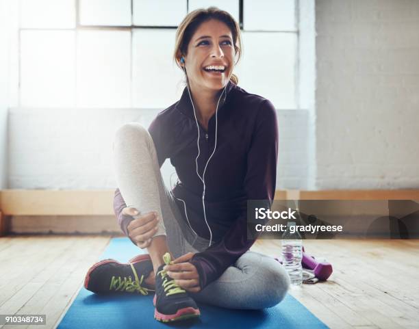 Exercising Can Leaving You Feeling Oh So Great Stock Photo - Download Image Now - Exercising, Women, One Woman Only