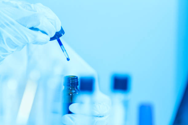 istock Scientist with equipment laboratory for science concept. 910352524