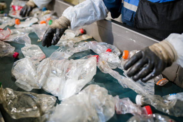istock production line for the processing of plastic waste in the factory 910352924