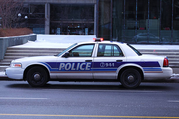 Modern police car stock photo