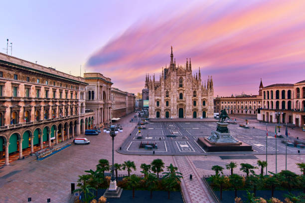 istock Milan Piazza Del Duomo at Sunrise, Italy 910366894