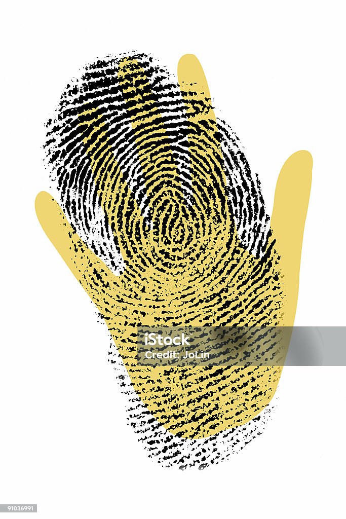 Biometric security hand with finger print  Biometrics Stock Photo