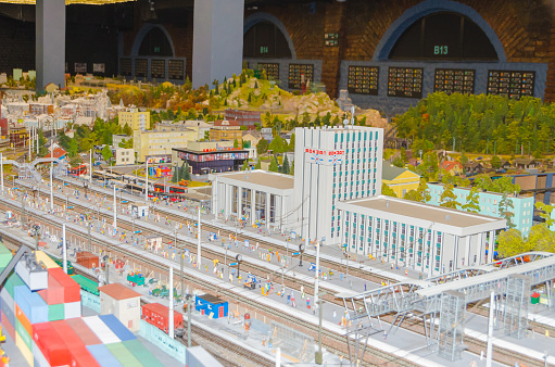 Russia, Saint-Petersburg, January 18, 2018 - the exhibition of Grand maket Russia, layout of major cities, roads and Railways of the country.