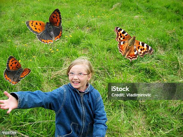 Butterfly Girl Stock Photo - Download Image Now - Animal Wildlife, Love - Emotion, Adolescence