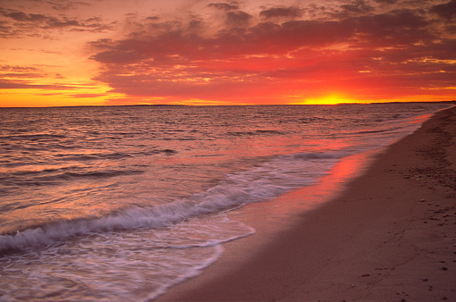 South Cape Beach State Park is located between Waquoit Bay and Vineyard Sound on Cape Cod. South Cape in the winter is a place of space, beauty, and loneliness. Few vistitors come to this special place in the winter making it a spectacular place to witness a sunset.