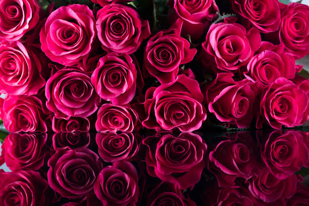 istock Valentines day concept background. Roses, gifts, romantic decorations. Place for text. 910383302