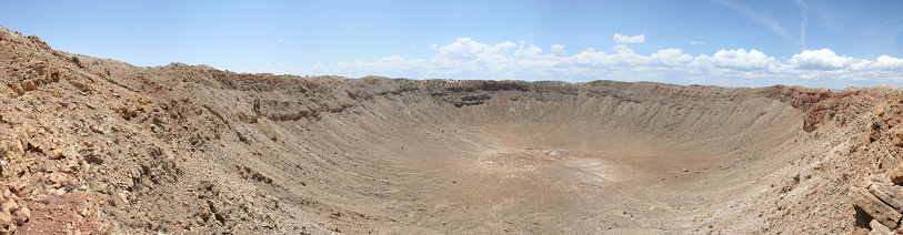 Looking down into Arizona's Meteor Crater along the southern rim.