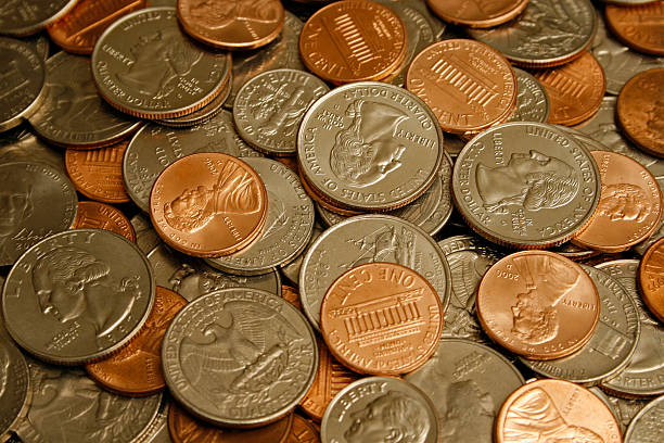 US coins stock photo