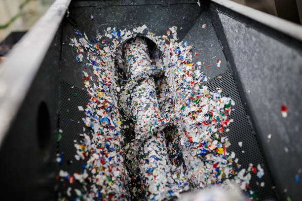 istock equipment for the processing of plastic waste in the factory 910402928