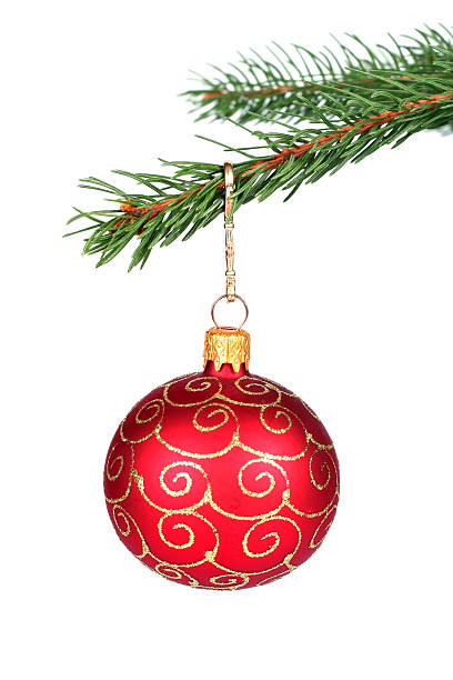 Christmas decoration hanging on a tree stock photo