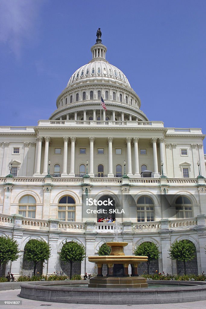 The Capitol in Washington DC (USA) Close-up of the Capitol in Washington DC during summer time American Culture Stock Photo