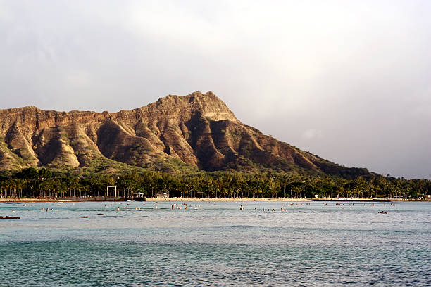 Diamond Head no Havai - fotografia de stock