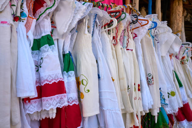 istock Embroidered Mayan dresses in Mexico 910431142